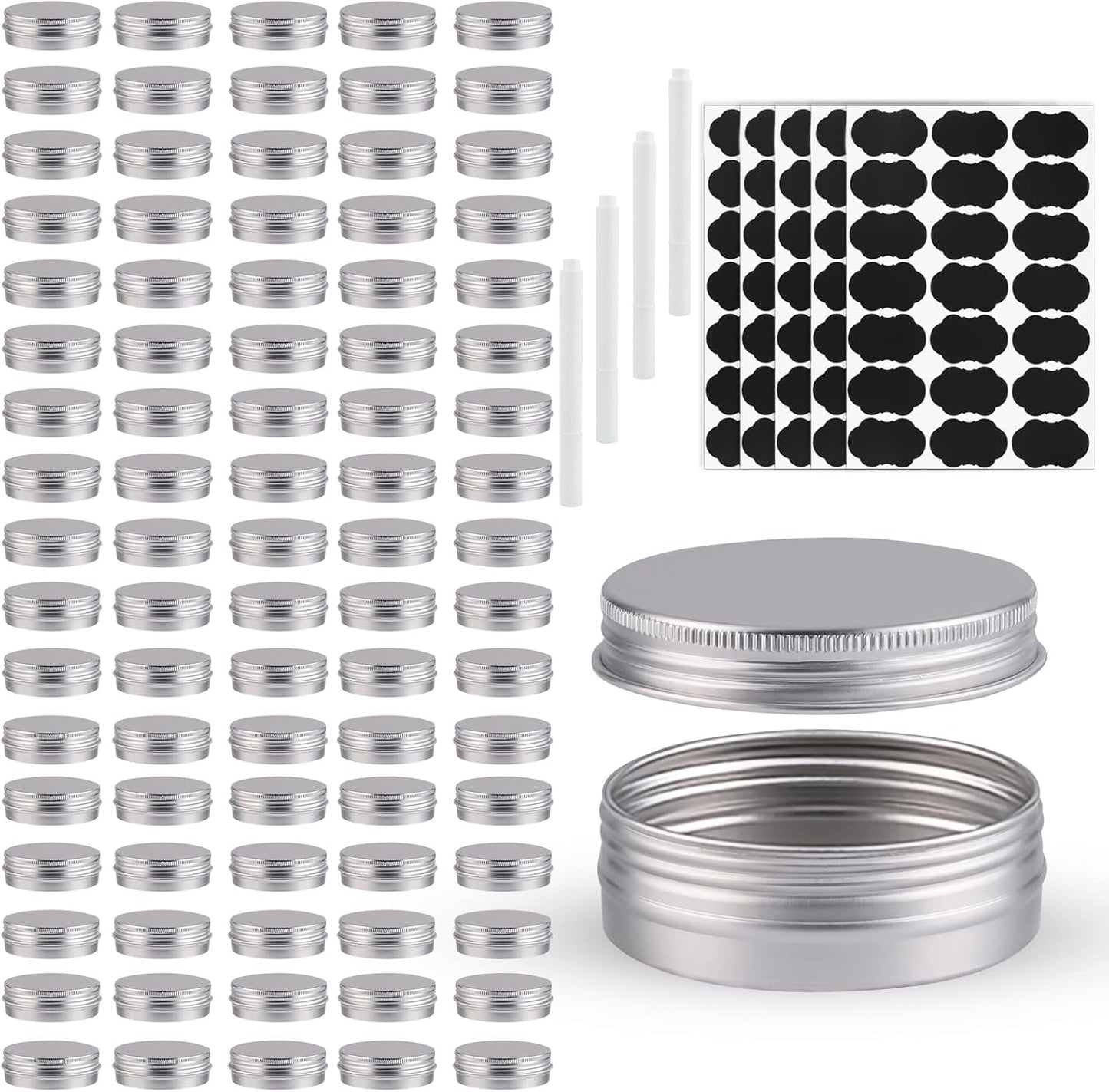 102 Pack Round Cans with Screw Lid for DIY Crafts and Storage