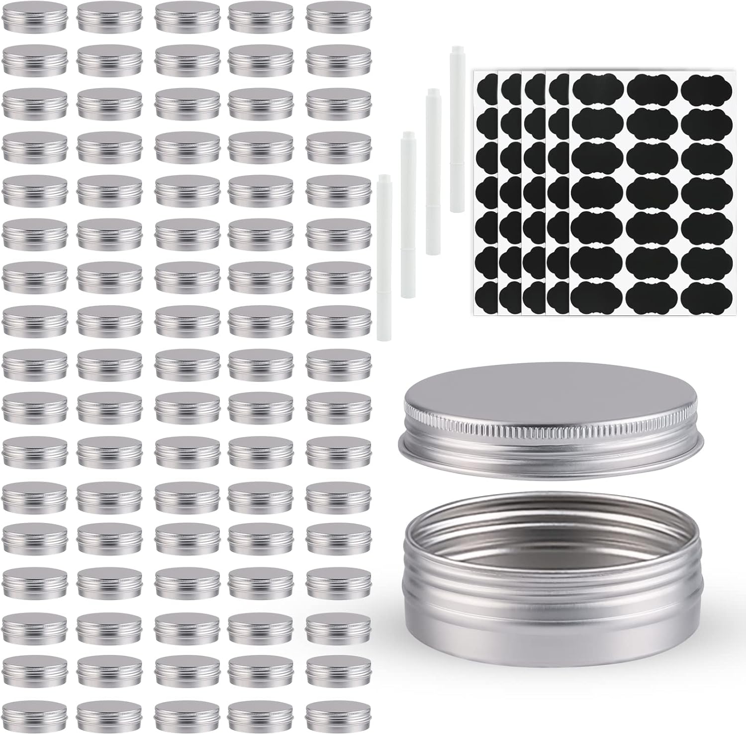 102 Pack Round Cans with Screw Lid for DIY Crafts and Storage