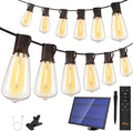 Ollny 50+2 LEDs ST38 Solar String Lights, 100 FT - Warm Patio Ambiance