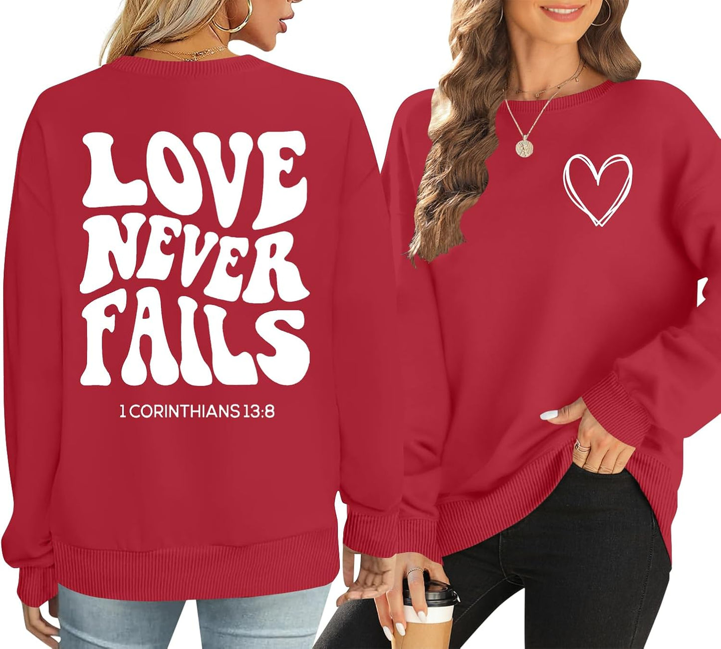 Love Heart Graphic Sweatshirt - Cozy Valentine's Day top