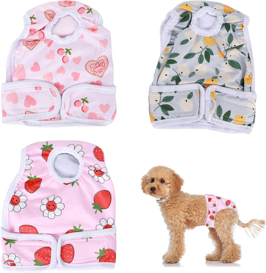 3 Pack Washable Female Dog Diapers - Comfort & Absorbency