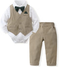 DISAUR Baby Boy Gentleman Suit 4PCS Toddler Outfit - Classic Cotton