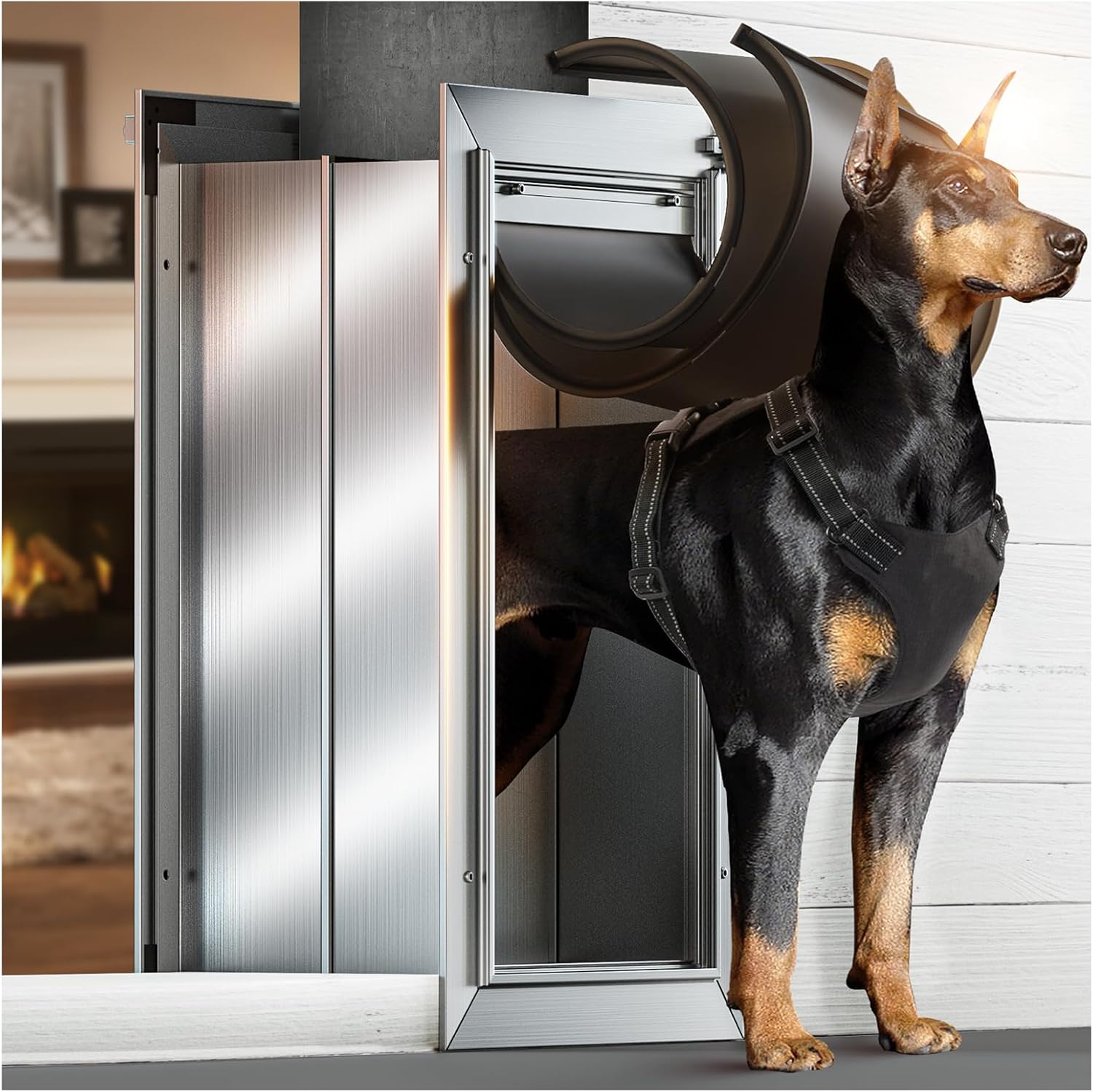 Heavy Duty Dog Door for Wall - Large Aluminum Pet Door