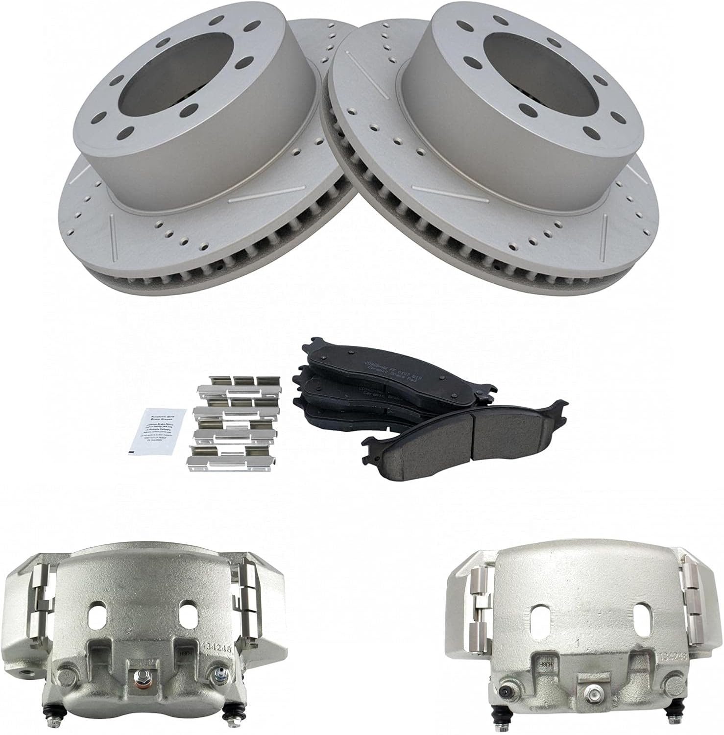 TRQ Front Performance Brake Pad & Rotor Kit for Dodge Ram