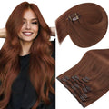 Sunny Hair Clip in Hair Extensions Auburn Red Brown 22in - Natural