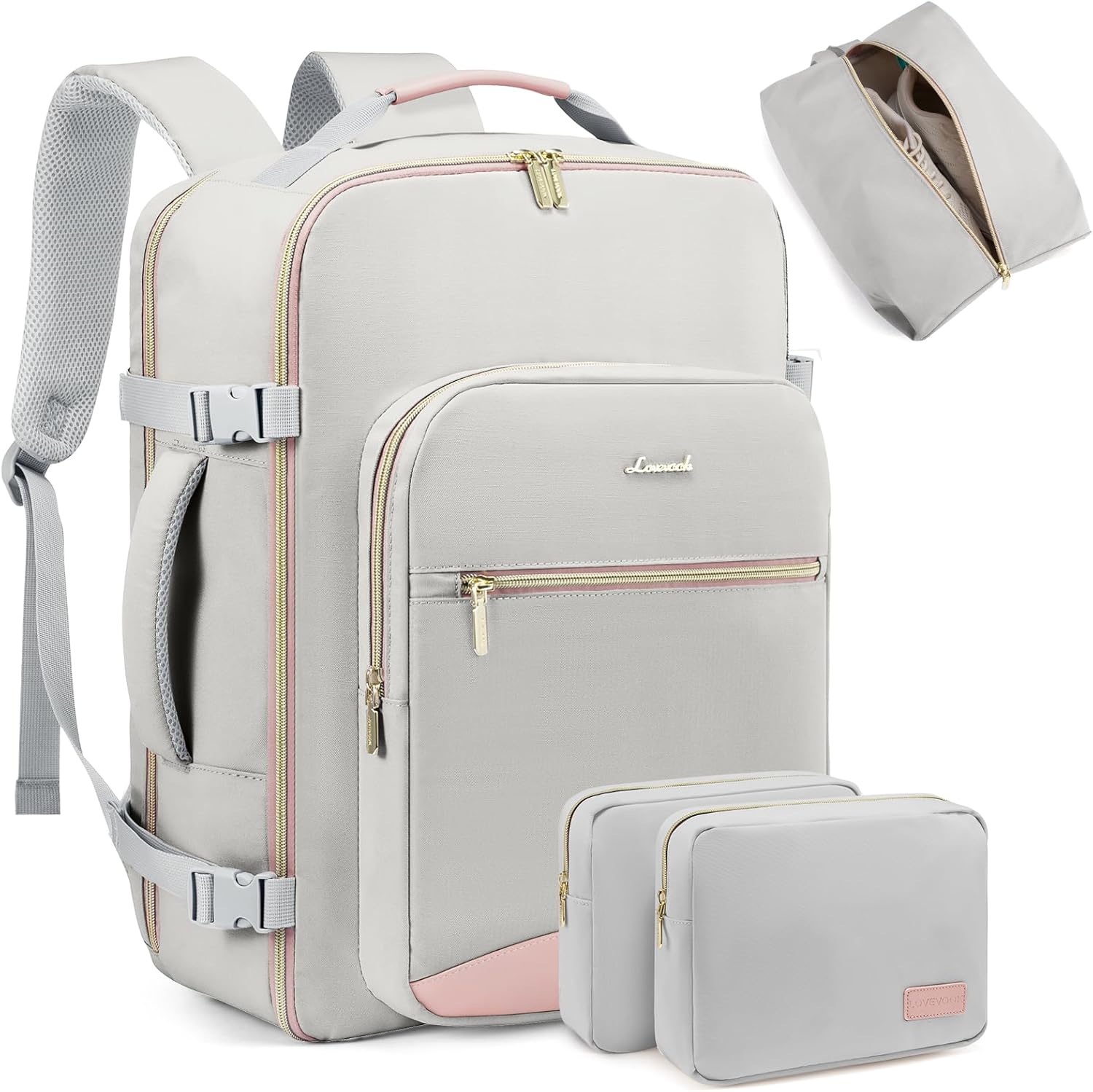 LOVEVOOK 50L Travel Backpack for Airplanes with Toiletry Bag
