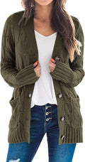 Open Front Chunky Cable Knit Cardigan Sweater - Cozy Fall Outerwear