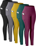 Leggings with Pockets for Women - High Waist 3-Pack Tummy Control