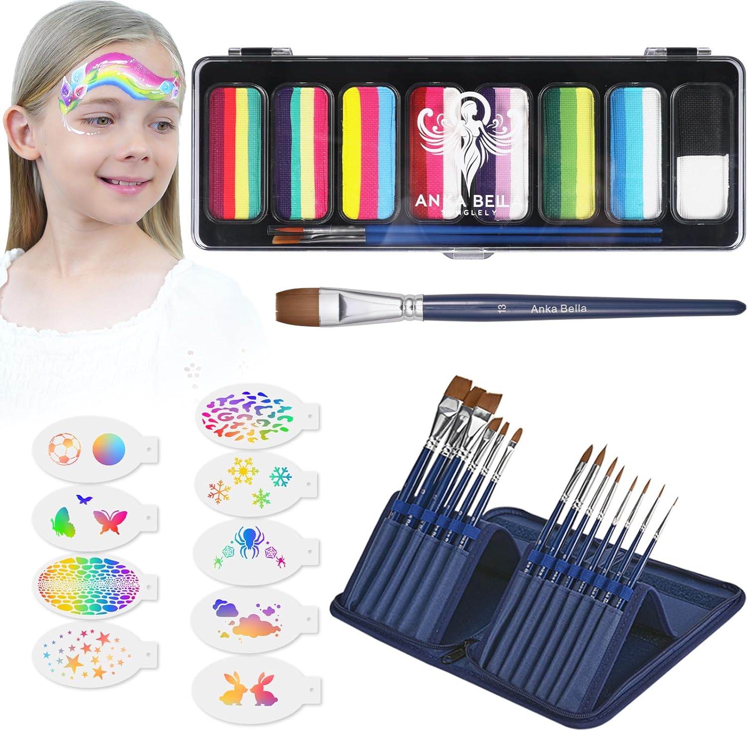 Professional Face Painting Kit for Kids - Vibrant Colors & Safe