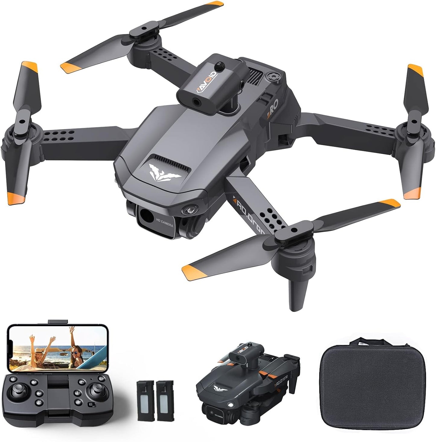 Foldable FPV Drone with Camera & 2 Batteries!