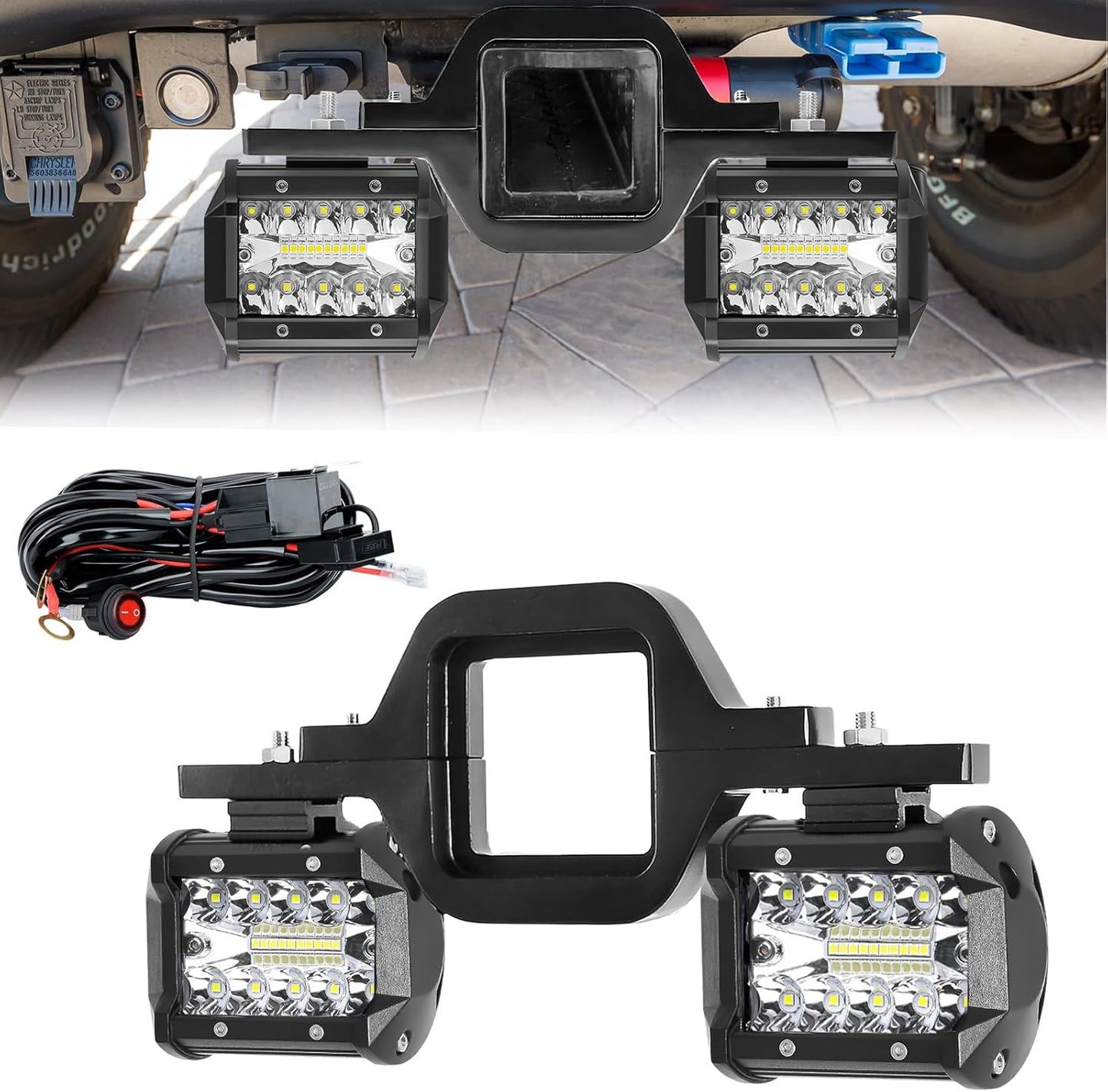 4 Inch Hitch LED Work Lights for Trucks, SUVs, and More