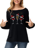 Deerose Off Shoulder Mardi Gras Sweatshirt - Festive Long Sleeves