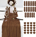 Brown Cheesecloth Table Runner 10ft with 20 Napkins - Boho Gauze Decor