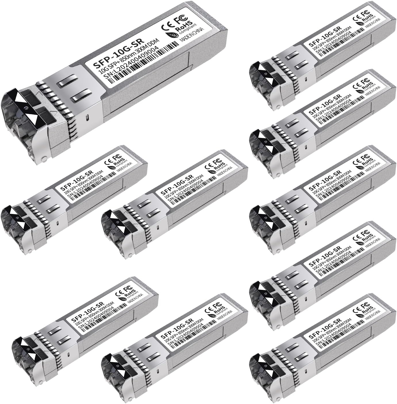 10Pack 10G SFP+ LC Module for High-Speed Ethernet Connections