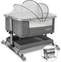 4-in-1 Baby Bassinet with Adjustable Height and Storage Basket