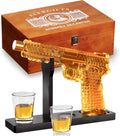 Gun Whiskey Decanter Set with Glass and Wooden Gift Box