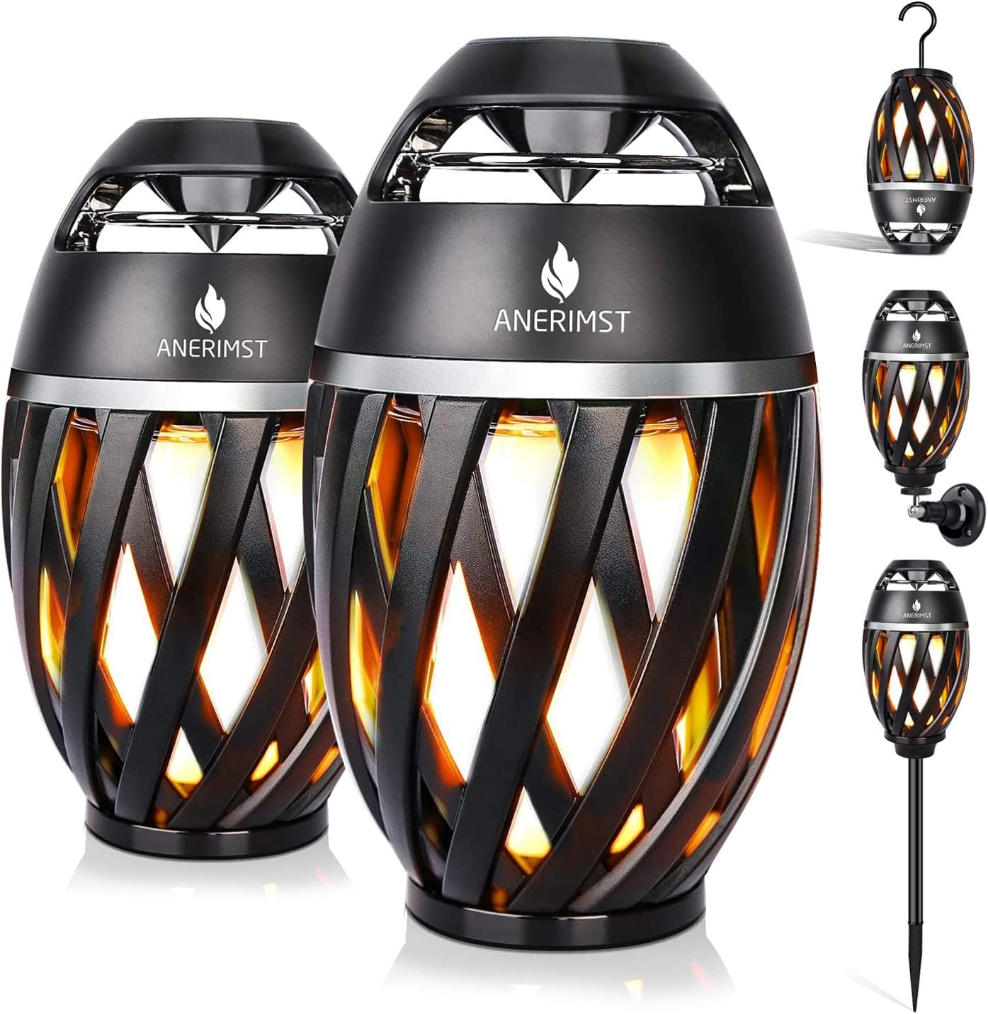 Waterproof Bluetooth Speakers with Torch Flame Light - 2 Pack