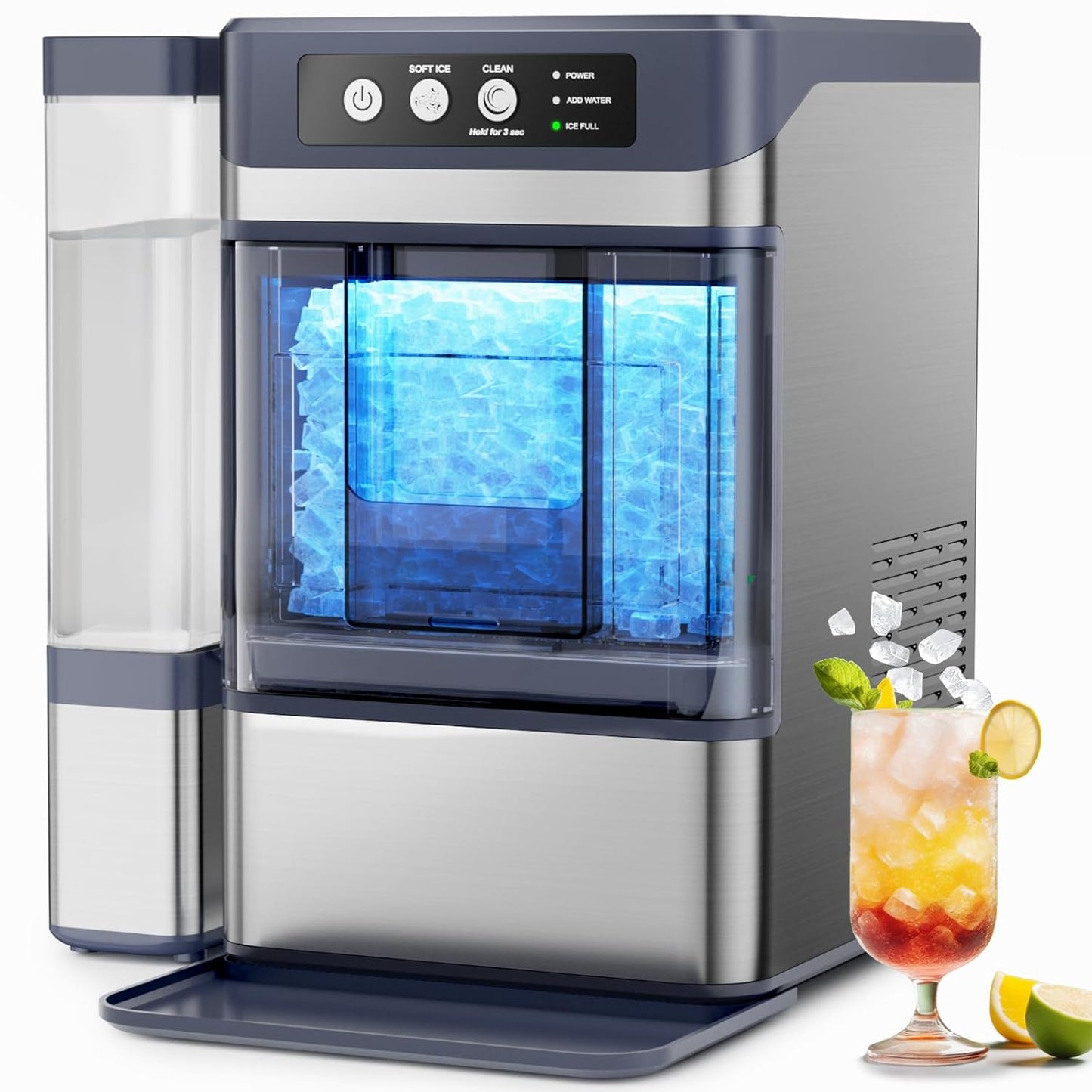 44lbs/Day Nugget Ice Maker for Home and Office Use