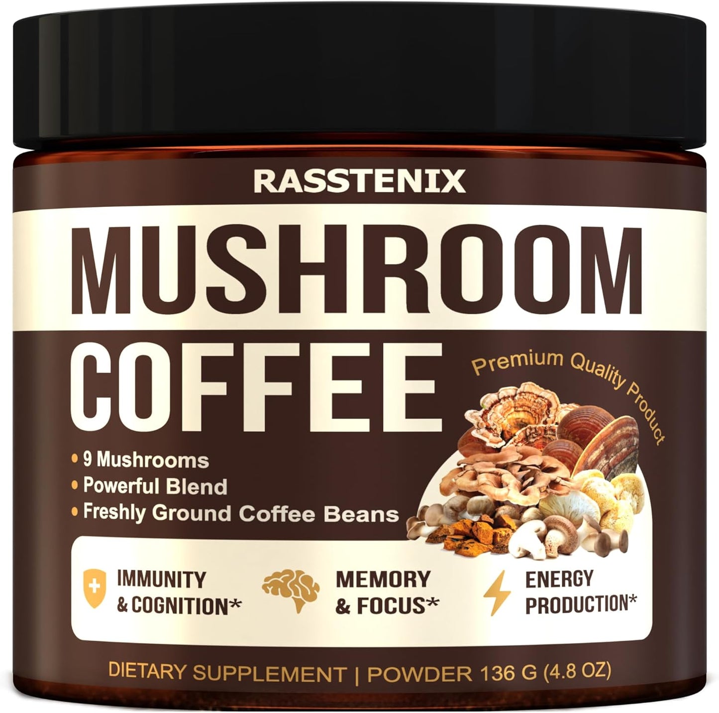 Immunity Boosting Mushroom Coffee - GMO-Free, Sugar-Free!