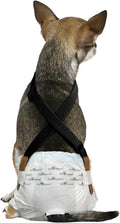 Dog Diaper Suspenders XS/S Black - Adjustable Velcro Hold for Male
