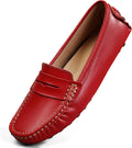 Classic Comfort Leather Penny Loafers Womens Slip-Ons - Lightweight No