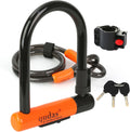 Short U Lock with 4ft Cable - Heavy Duty Bike Anti-Theft Lock