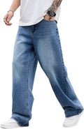 Mens Baggy Jeans for Men Black Wide Leg Distressed Y2K Style