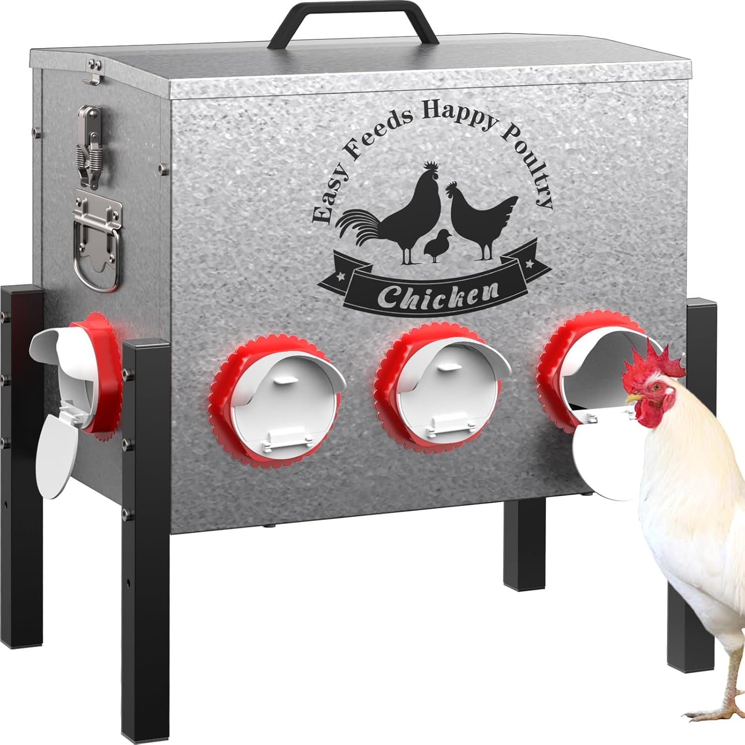 10gal Large Automatic Chicken Feeder with 8 Ports for Poultry