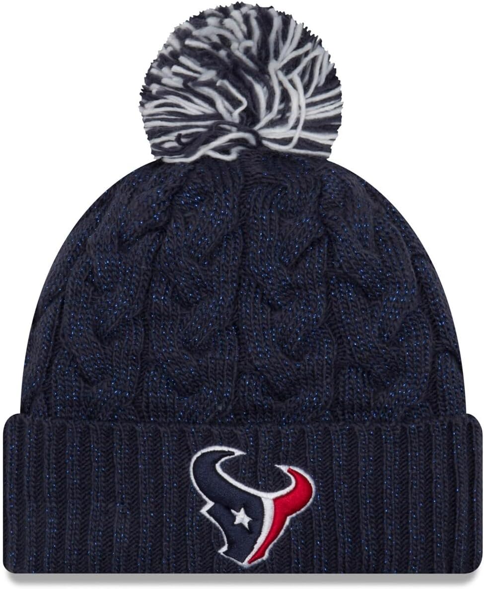 New Era Women's NFL Cozy Cable Knit Cuff Pom Beanie Hat Review