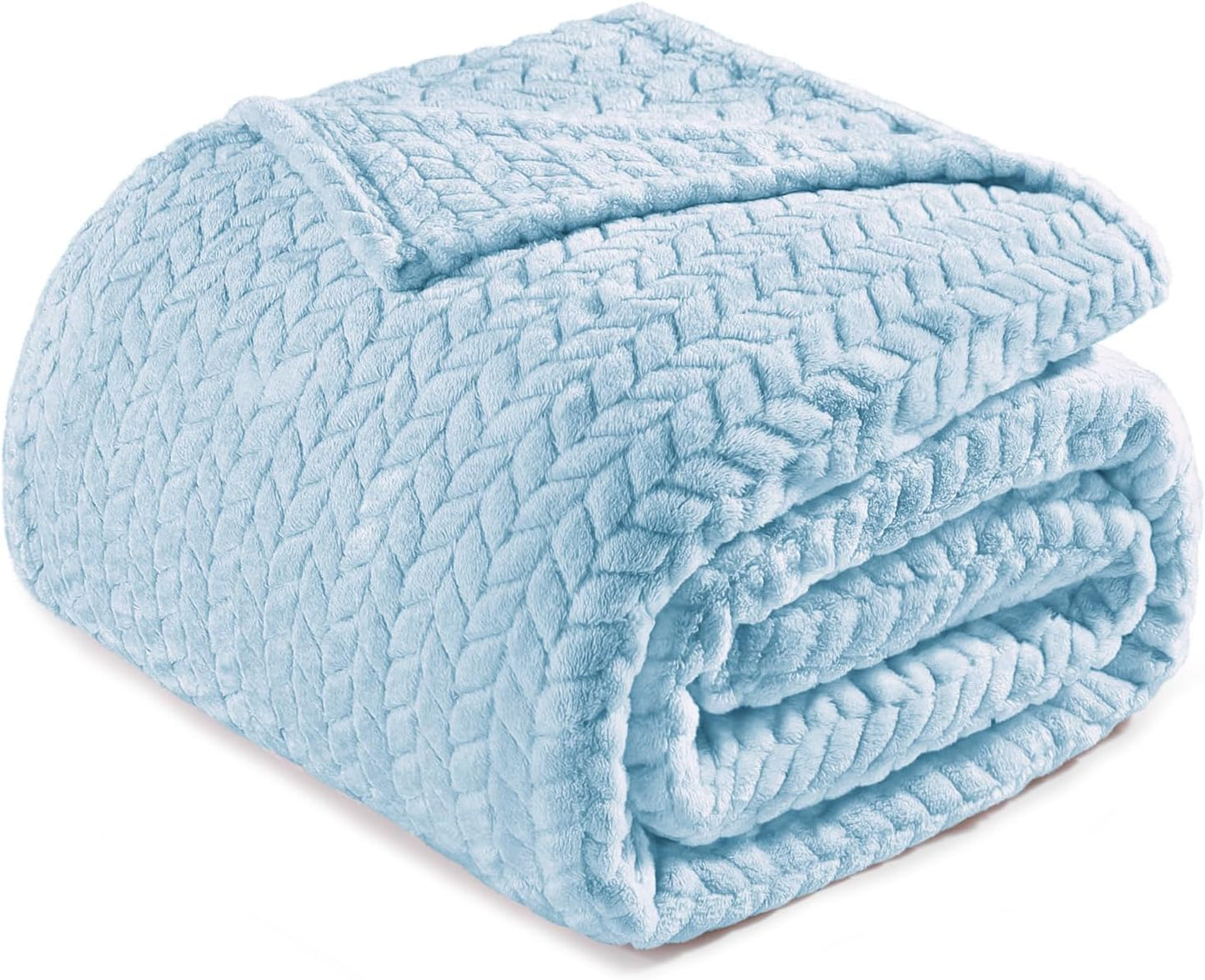 Exclusivo Mezcla Light Blue Fleece King Size Blanket for Bed