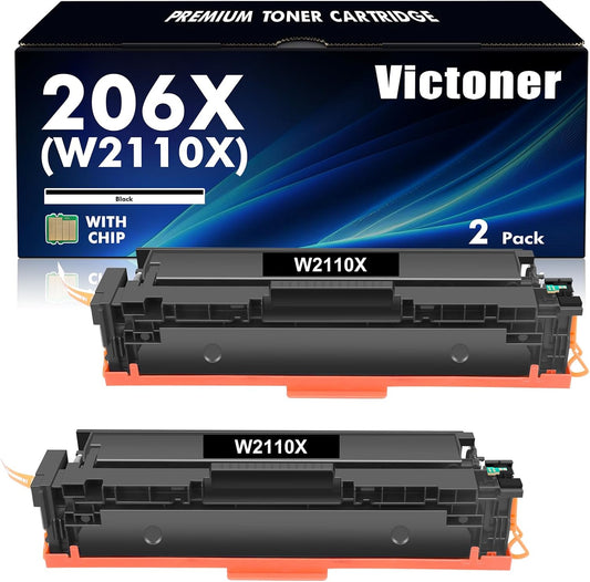206X Black Toner Cartridges 2 Pack for HP Printers - High Yield
