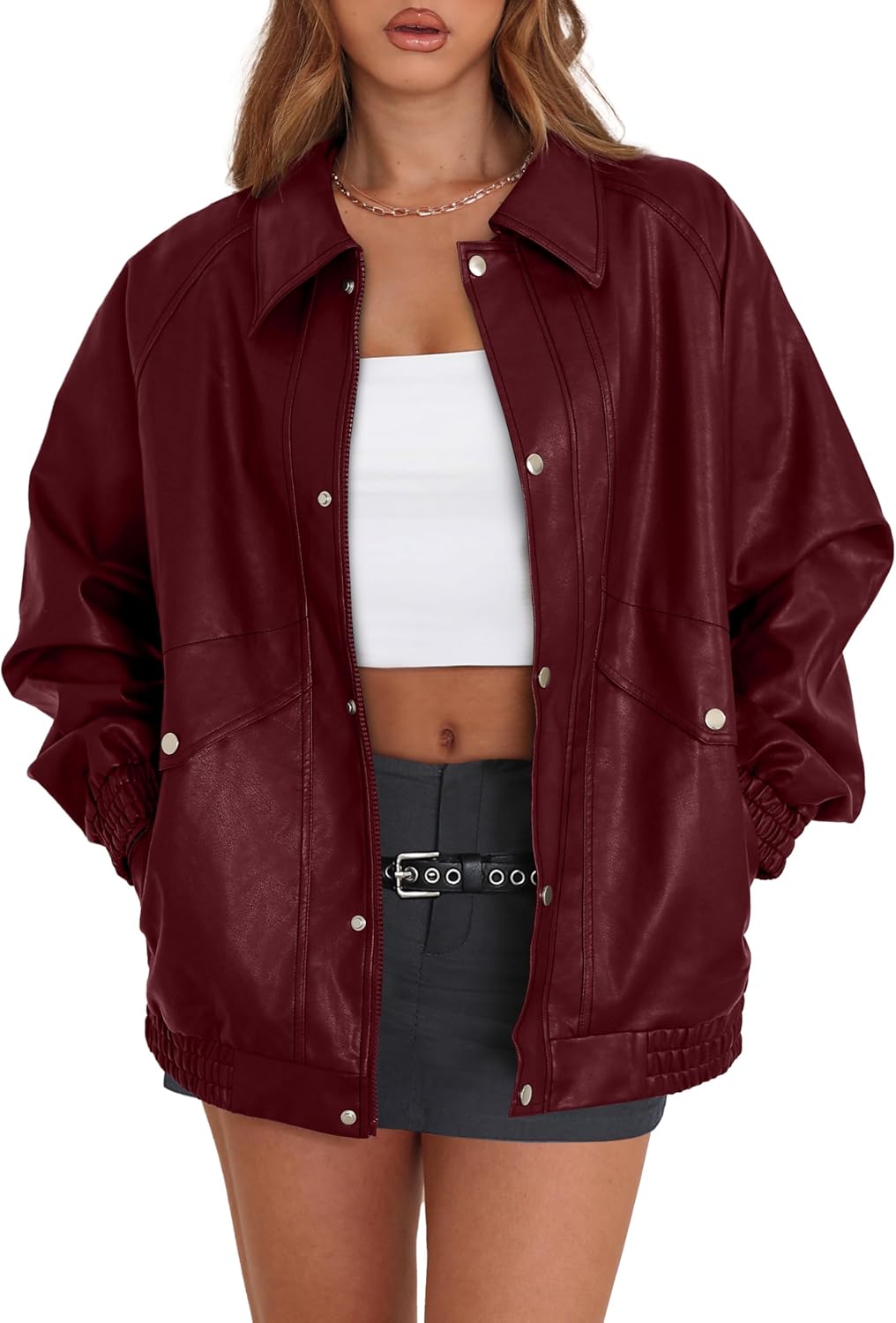 XIEERDUO Women's Faux Leather Jacket for Trendy Fall Fashion