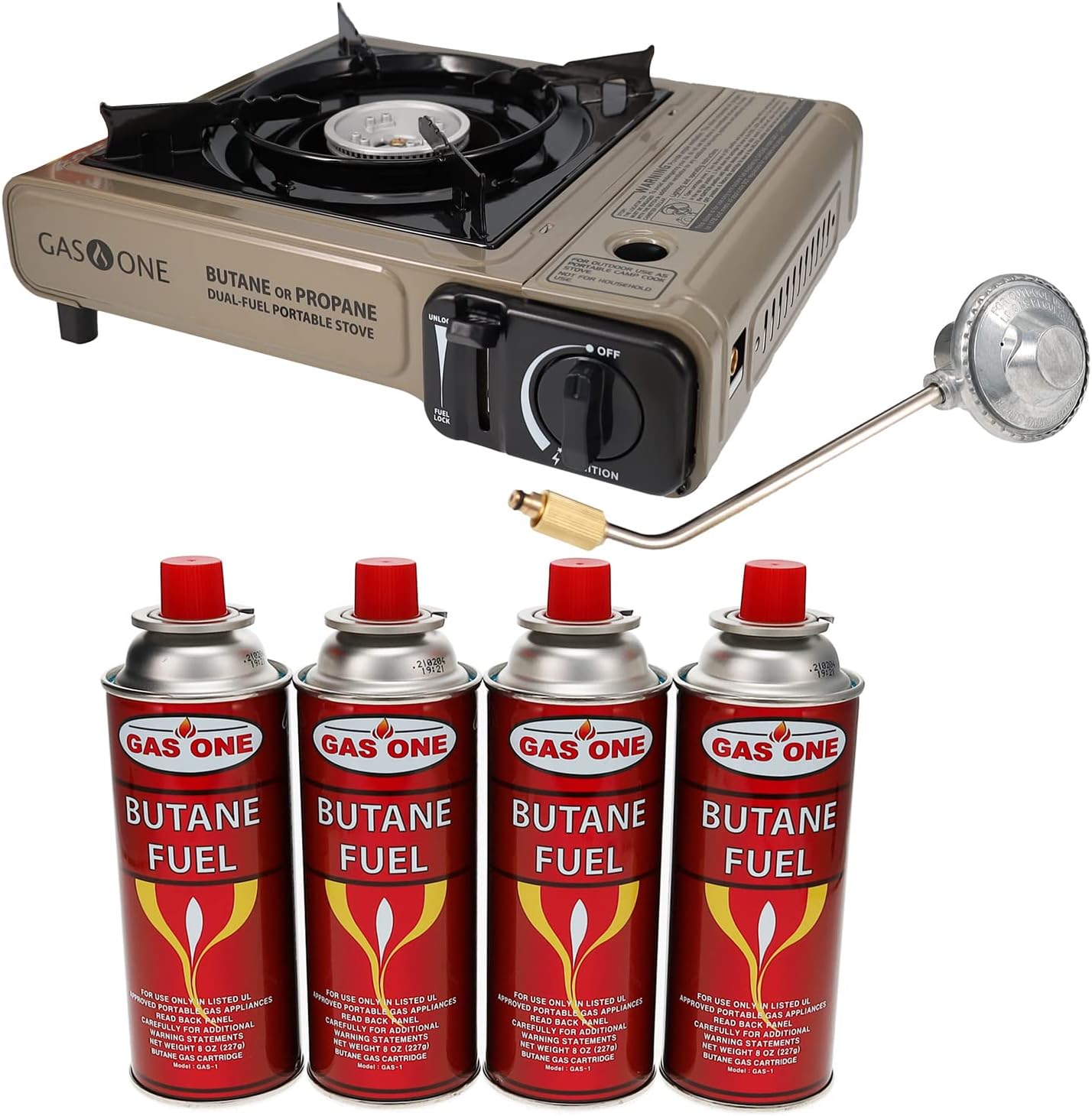 Gas One Dual Fuel Portable Camping Stove for Outdoor Cooking
