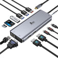 USB C Docking Station Dual Monitor Hub - 14-in-1 Triple Display