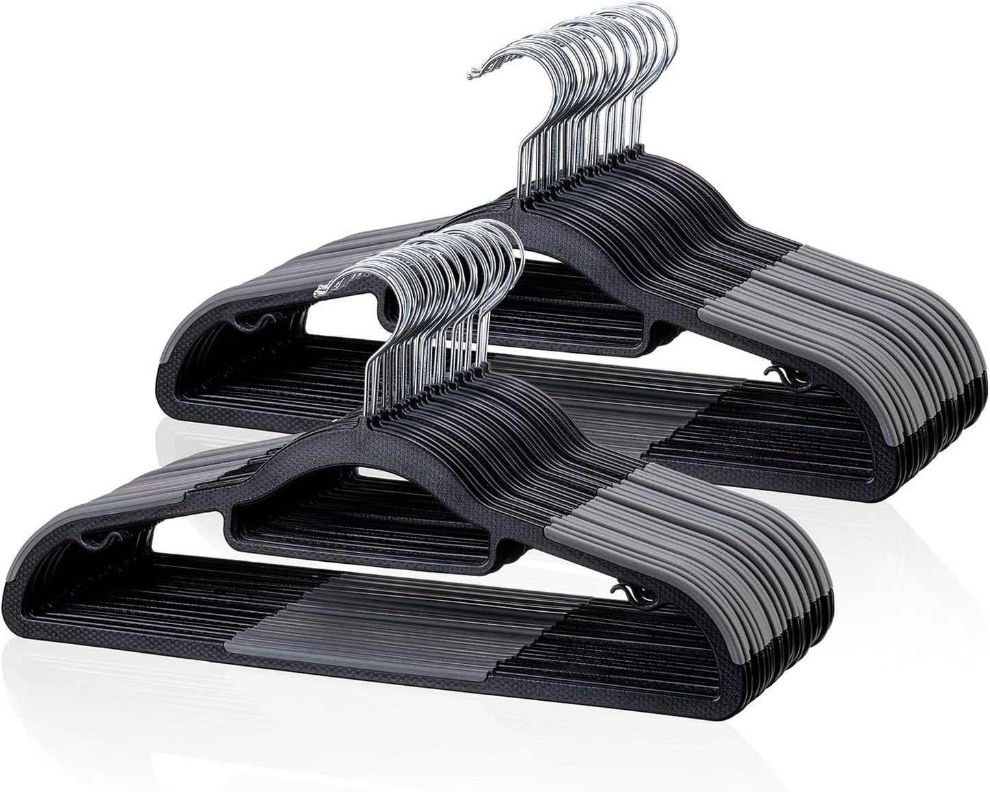 Heavy Duty Plastic Hangers 50 Pack for Space Saving Needs