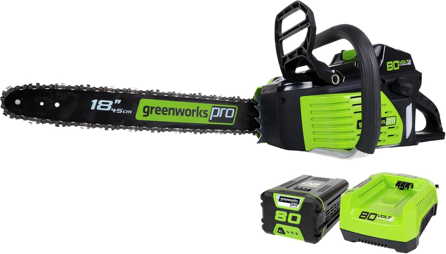Greenworks 80V 18 Inch Brushless Cordless Chainsaw for All Tasks