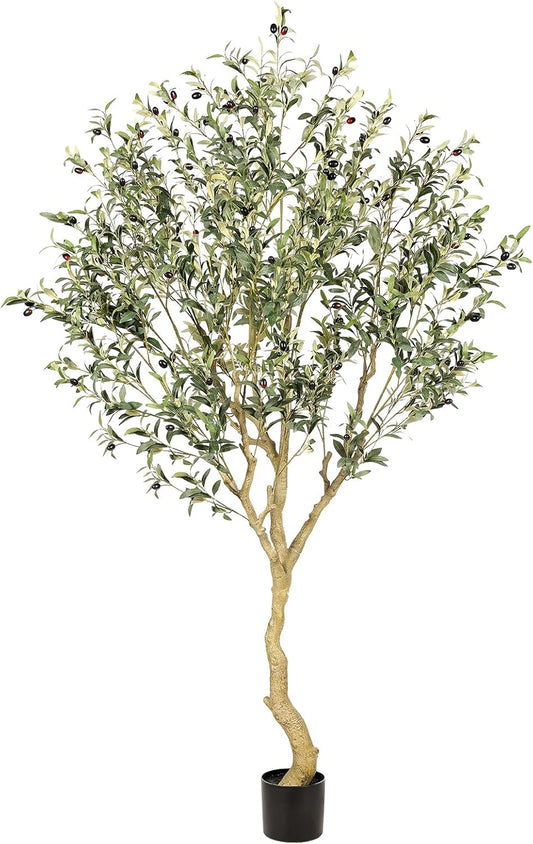 7FT Tall Faux Olive Tree for Indoor Decor - Realistic Look