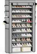 Mavivegue 10-Tier Shoe Rack with Cover - Tall Space-Saving Organizer
