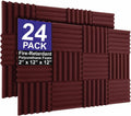 24 Pack Color Acoustic Foam Panel Wedge Tiles 12 x 12 x 2 - Sound