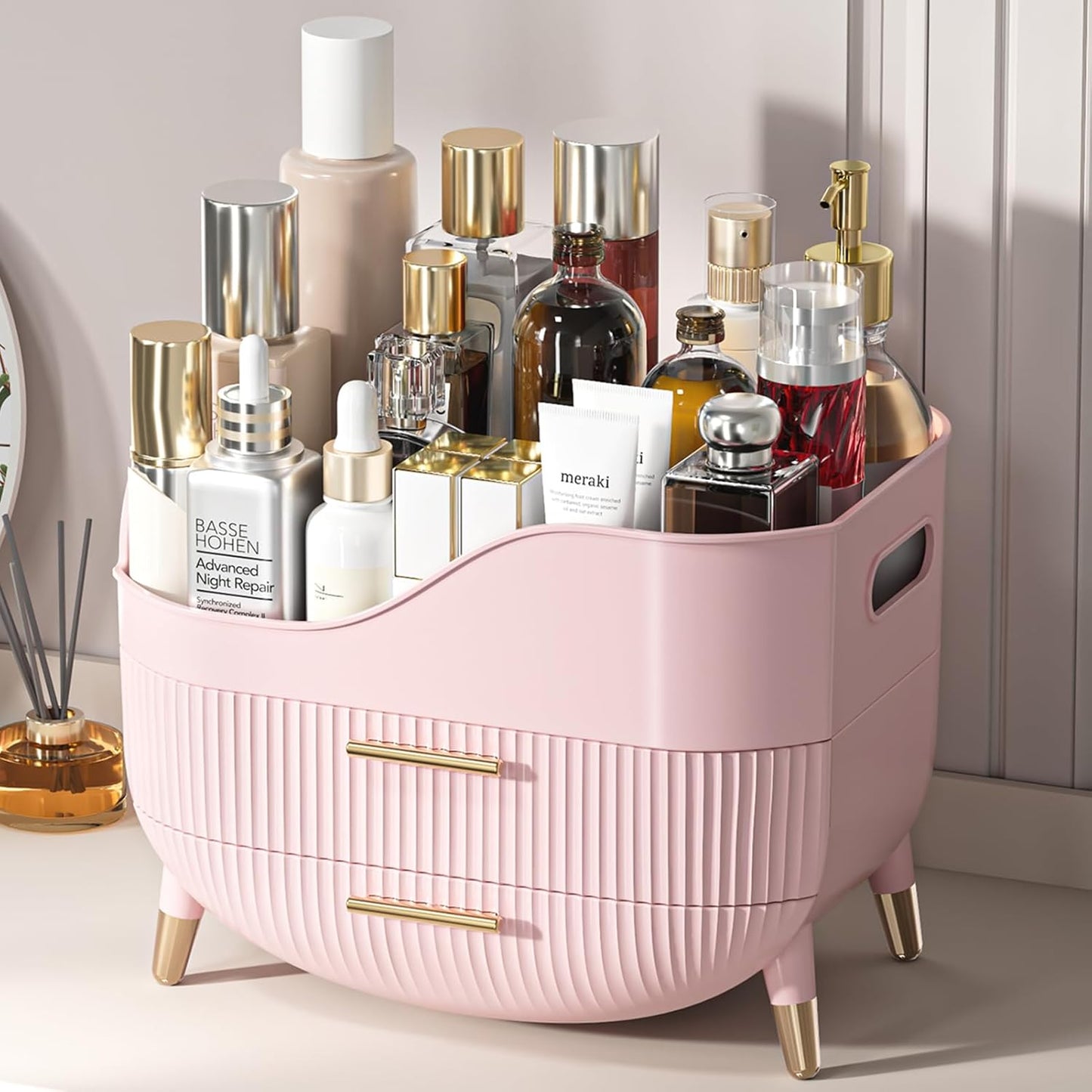 Makeup Organizer for Vanity with Large Capacity and Drawers