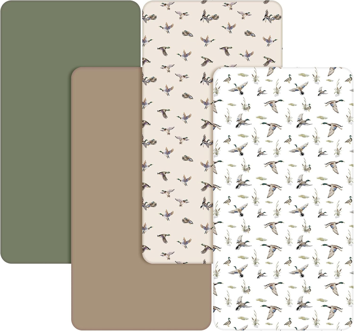 Mallard Duck Baby Crib Fitted Sheet Set for Standard Mattresses