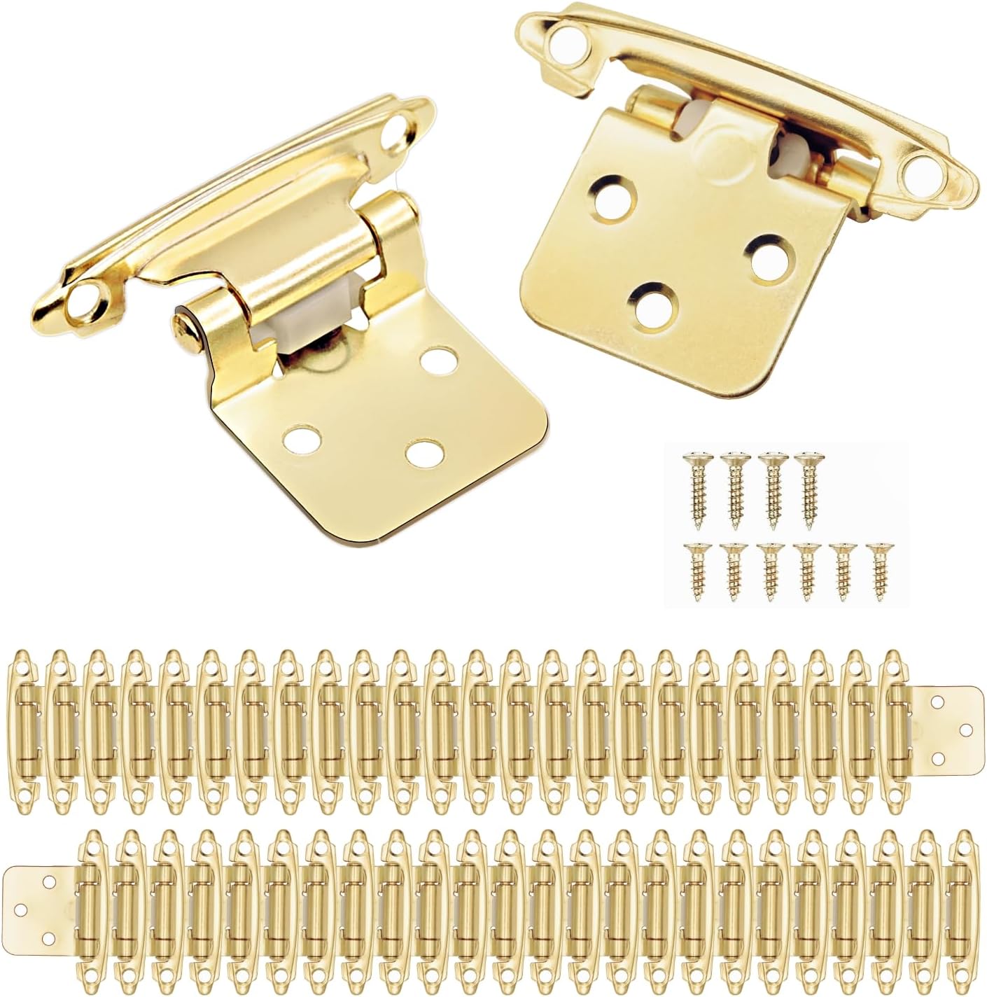 Gold Kitchen Cabinet Hinges 1/2in Overlay for Easy Installation