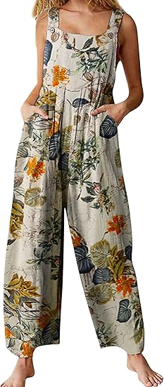 Fiona Jolin Overalls for Women: Summer Boho Floral Jumpsuits