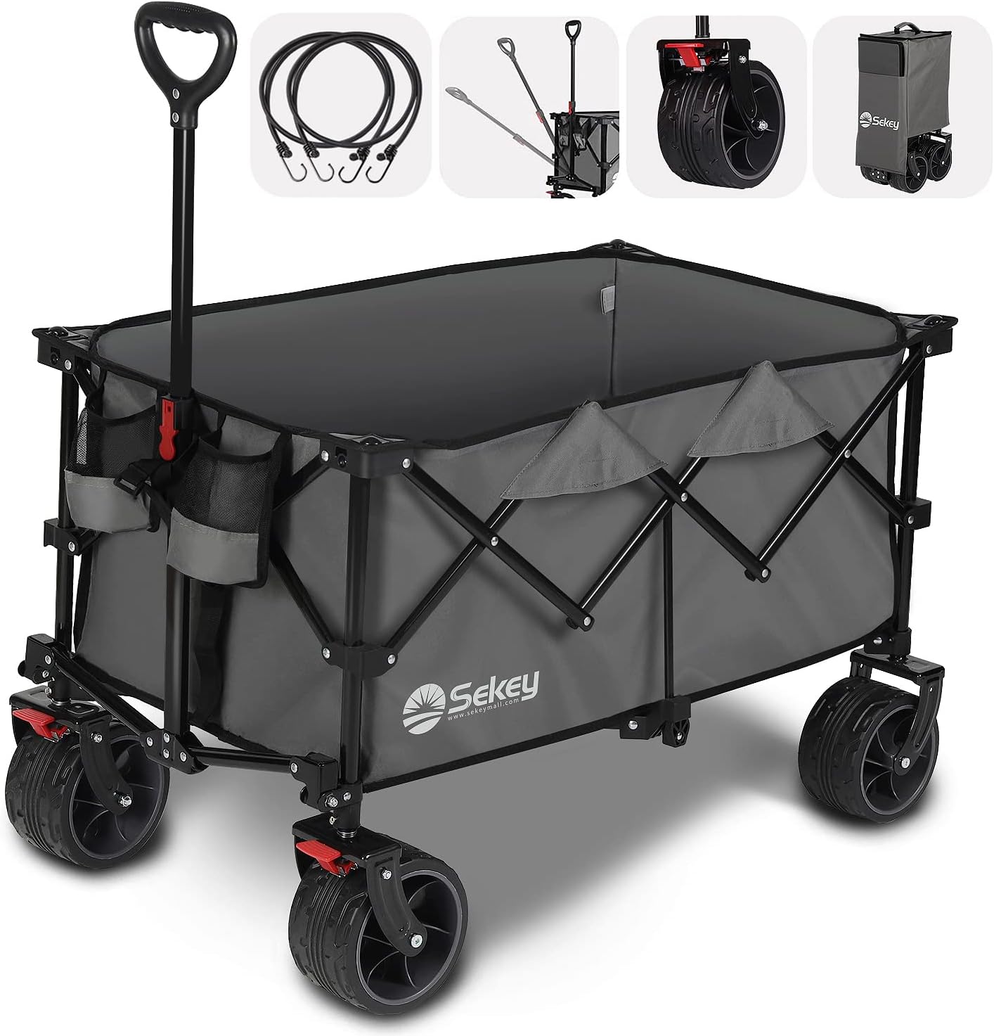 Sekey 220L Collapsible Wagon with Heavy Duty All-Terrain Wheels