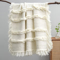 Pre-Washed Ultra Soft Quilted Cream King Size Blanket - Chic Boho