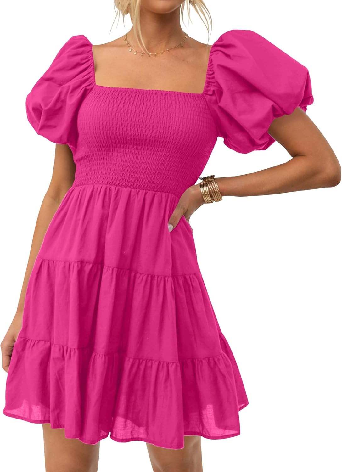 ZESICA Women's Boho Mini Dress for Summer Fun and Style