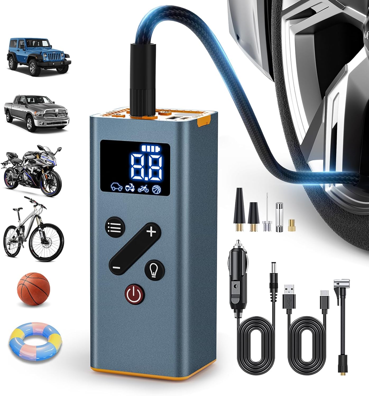MOBNCET Portable Smart Air Pump - Inflate Anywhere!
