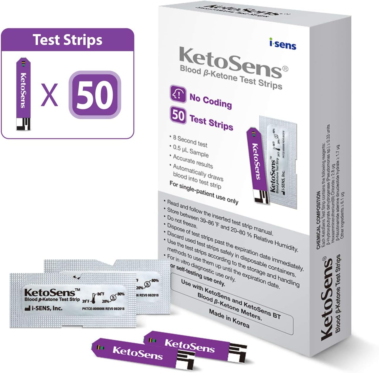 KetoSens Blood Ketone Test Strips for Accurate Ketosis Monitoring