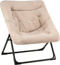 Comfy Saucer Chair for Adults, Soft Faux Fur Folding Lounge Seat