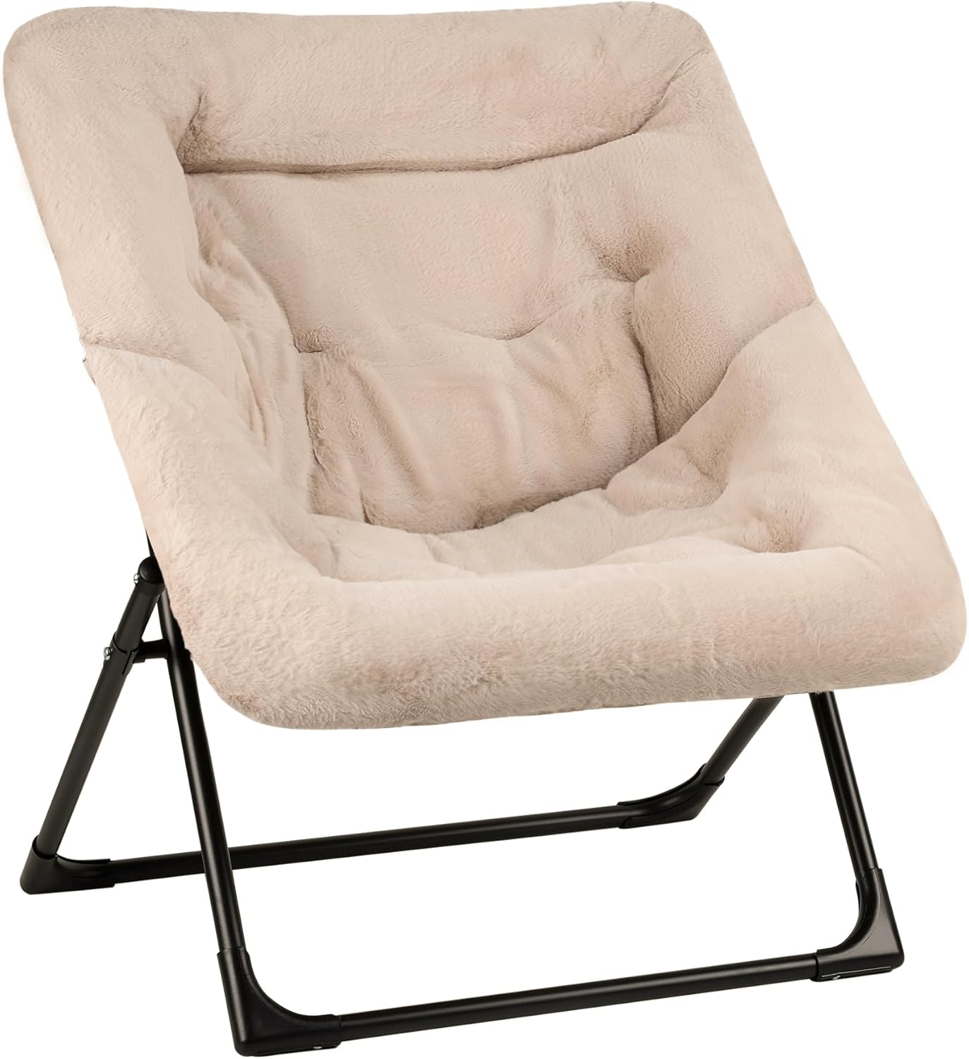Comfy Saucer Chair for Adults - Soft Faux Fur Accent Chair